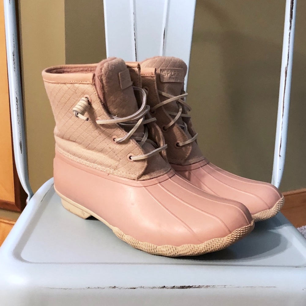 Blush Sperry Duck Boots